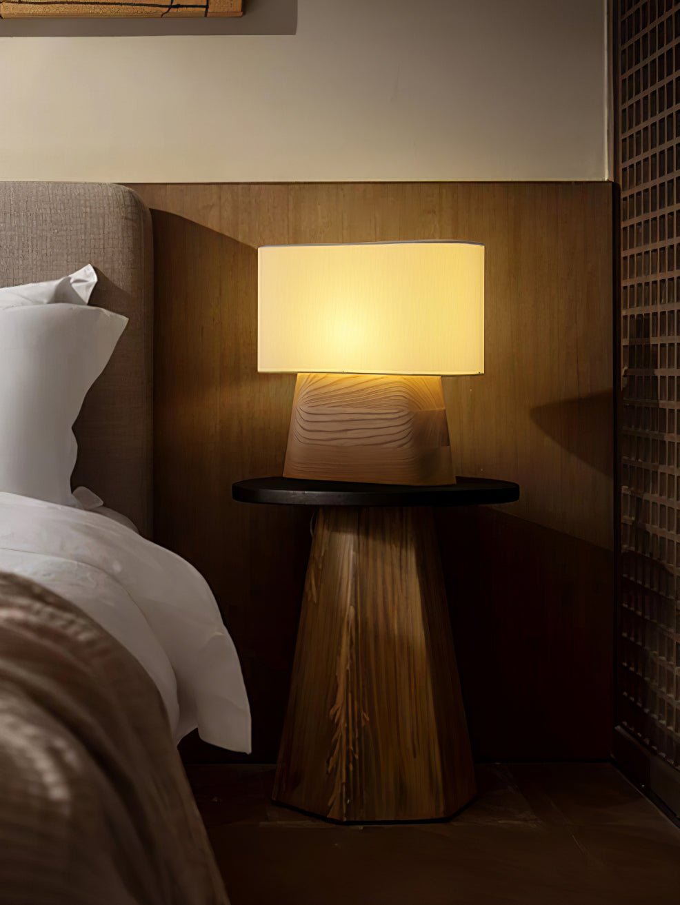 Habitat Wood and Fabric Table Lamp - product view 2