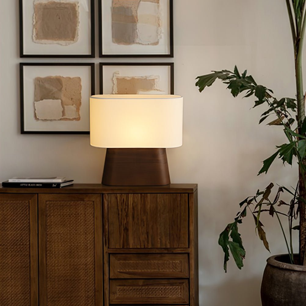 Habitat Wood and Fabric Table Lamp - product view 3