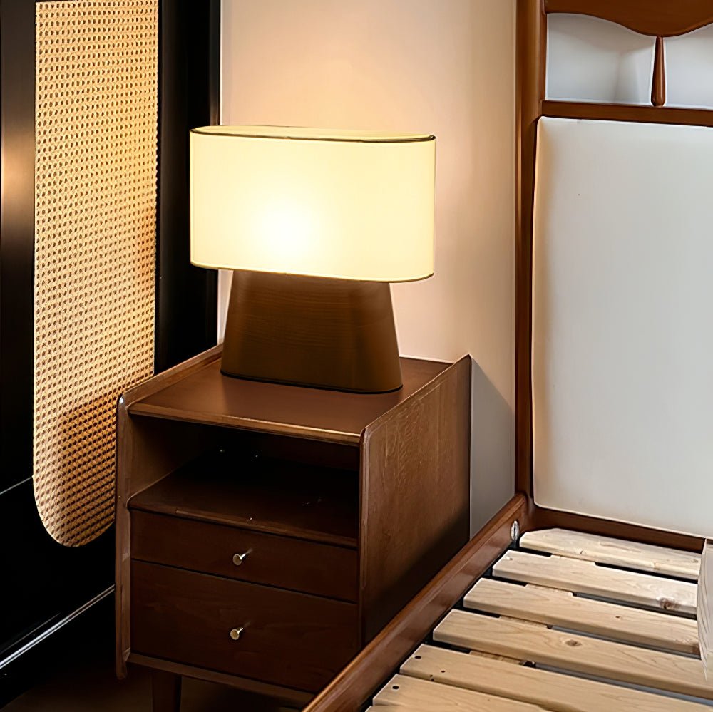 Habitat Wood and Fabric Table Lamp - product view 6