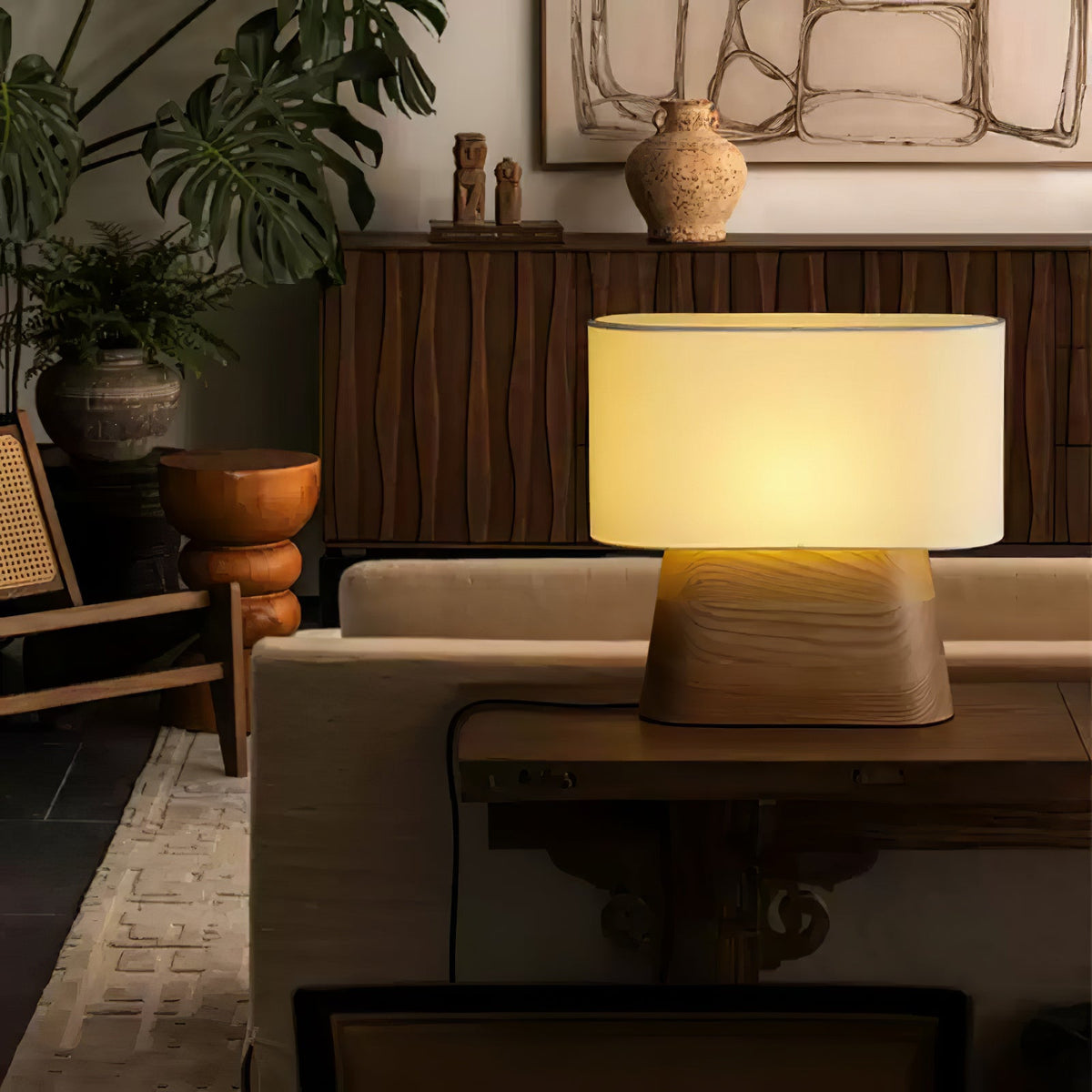 Habitat Wood and Fabric Table Lamp - product view 25