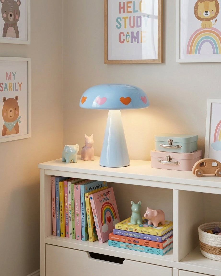 Harela Heart-Print Rechargeable Mushroom Lamp — product, finish and specification view 5