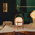 Haven Wood & Glass Plug-In Lantern Lamp — product, finish and specification view 3