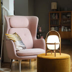 Haven Wood & Glass Plug-In Lantern Lamp — product, finish and specification view 6