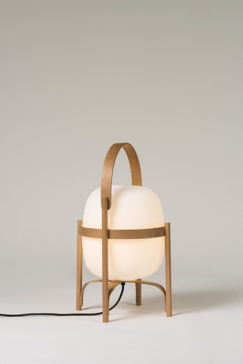 Haven Wood & Glass Plug-In Lantern Lamp — product, finish and specification view 9