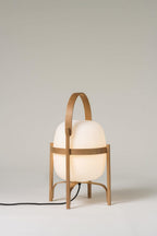 Haven Wood & Glass Plug-In Lantern Lamp — product, finish and specification view 9