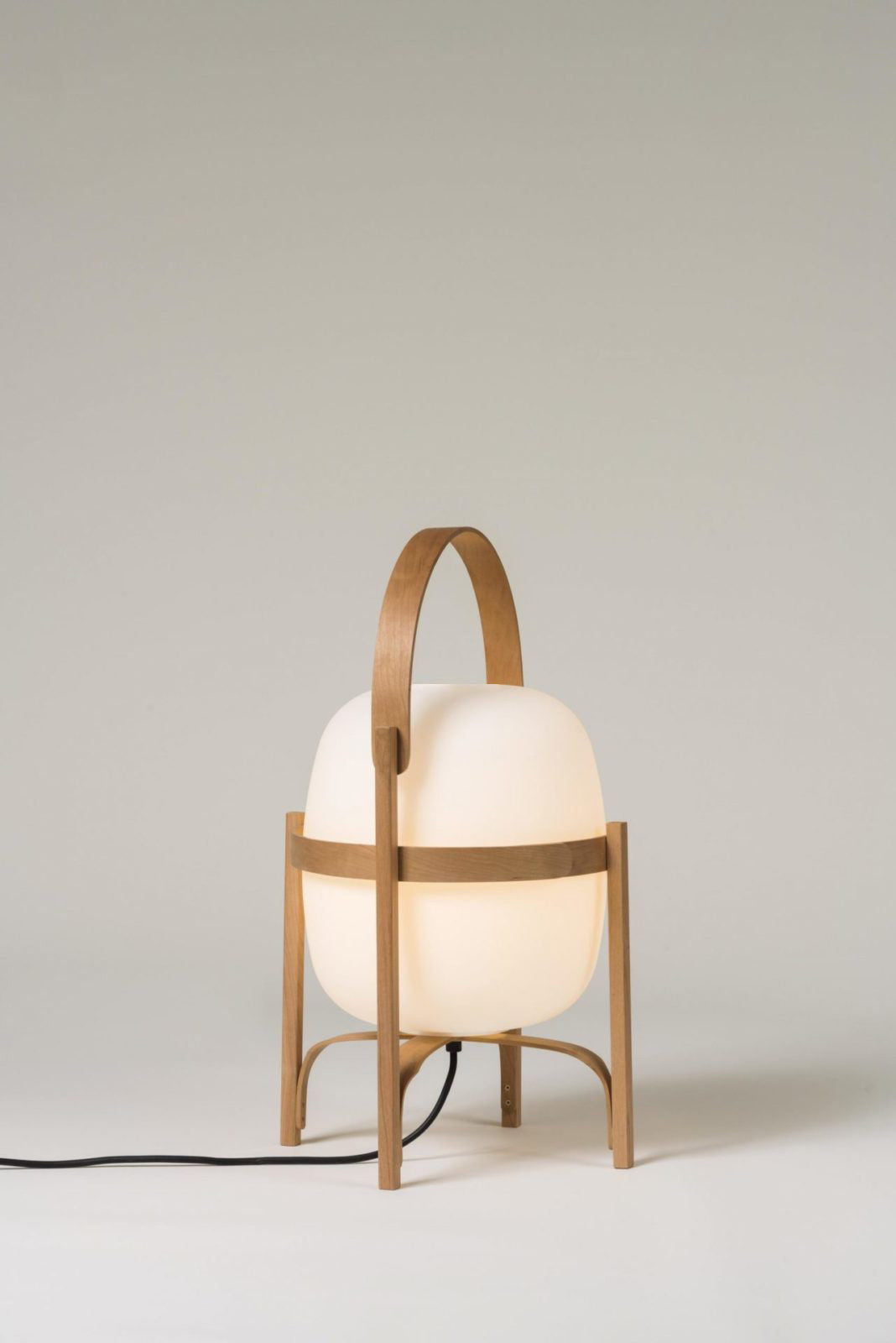 Haven Wood & Glass Plug-In Lantern Lamp — product, finish and specification view 9