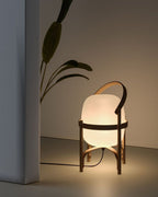 Haven Wood & Glass Plug-In Lantern Lamp — product, finish and specification view 11