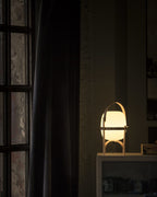 Haven Wood & Glass Plug-In Lantern Lamp — product, finish and specification view 21