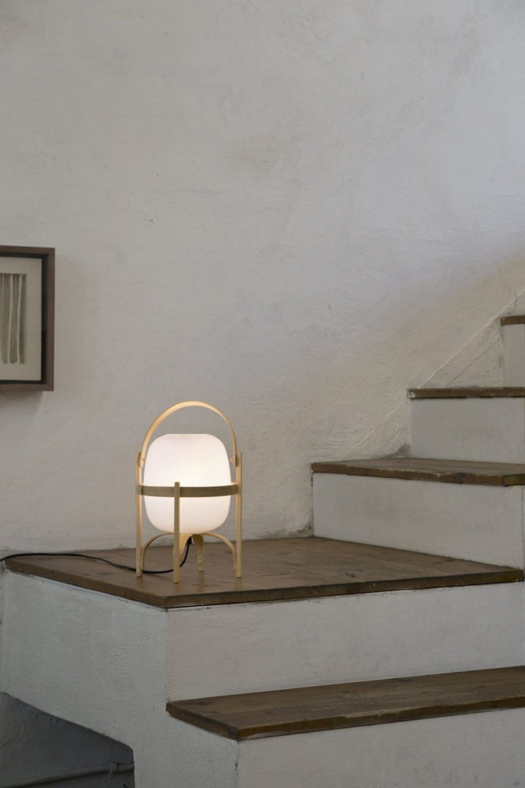 Haven Wood & Glass Plug-In Lantern Lamp — product, finish and specification view 22