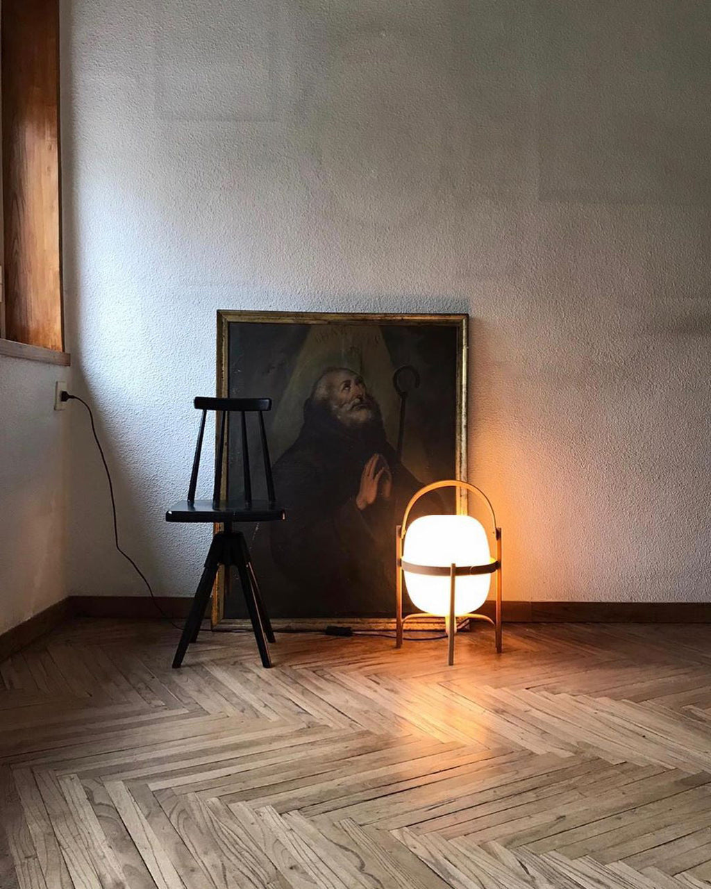 Haven Wood & Glass Plug-In Lantern Lamp — product, finish and specification view 34