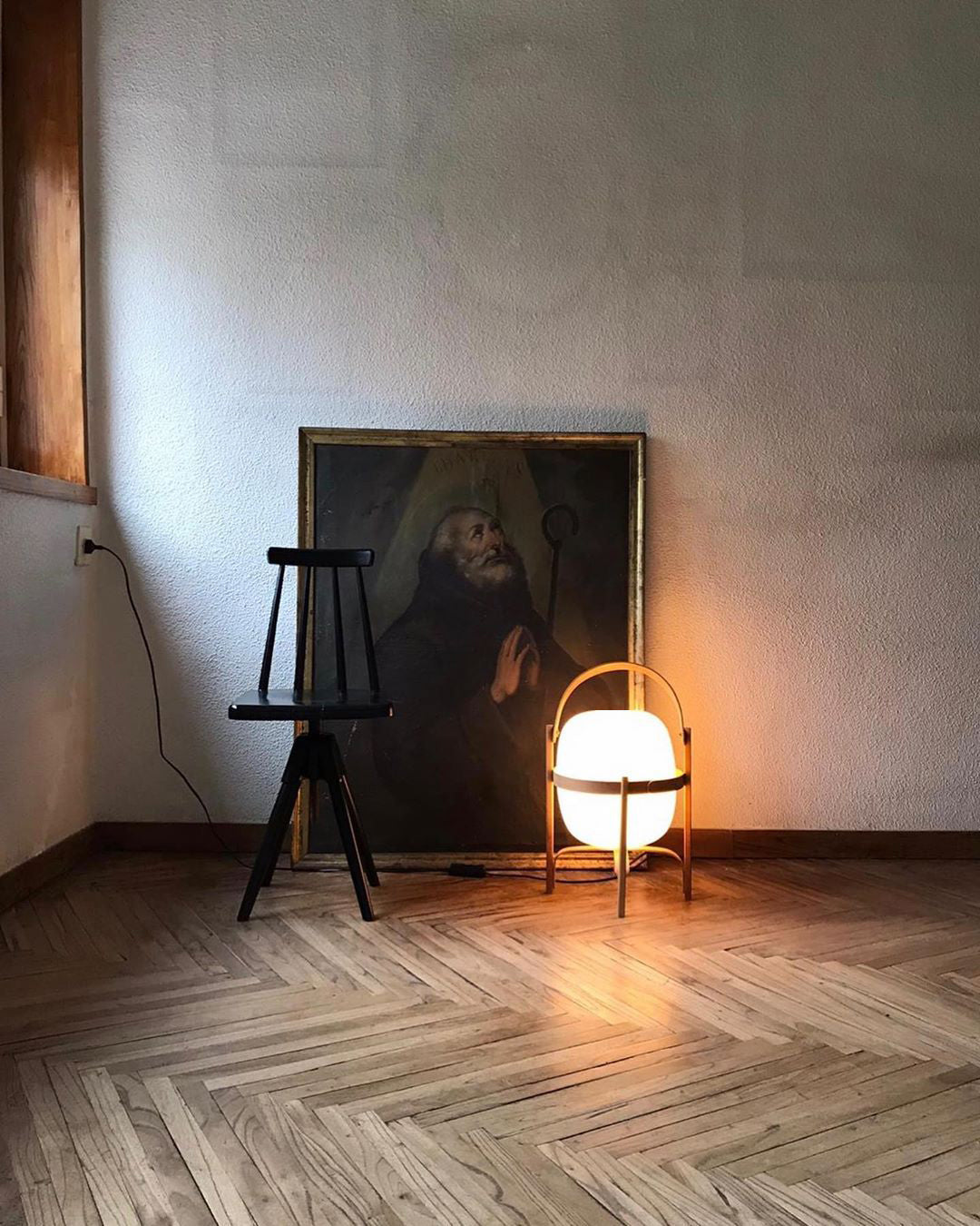 Haven Wood & Glass Plug-In Lantern Lamp — product, finish and specification view 34
