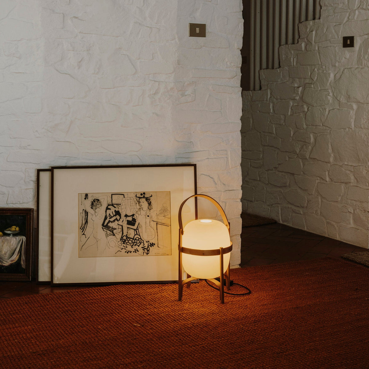 Haven Wood & Glass Plug-In Lantern Lamp — product, finish and specification view 57
