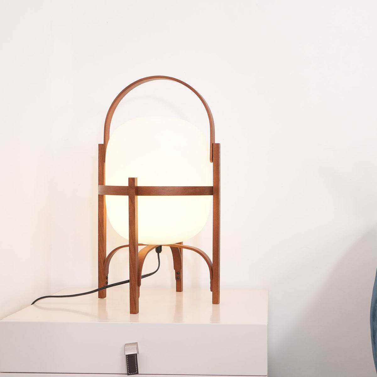 Haven Wood & Glass Plug-In Lantern Lamp — product, finish and specification view 71