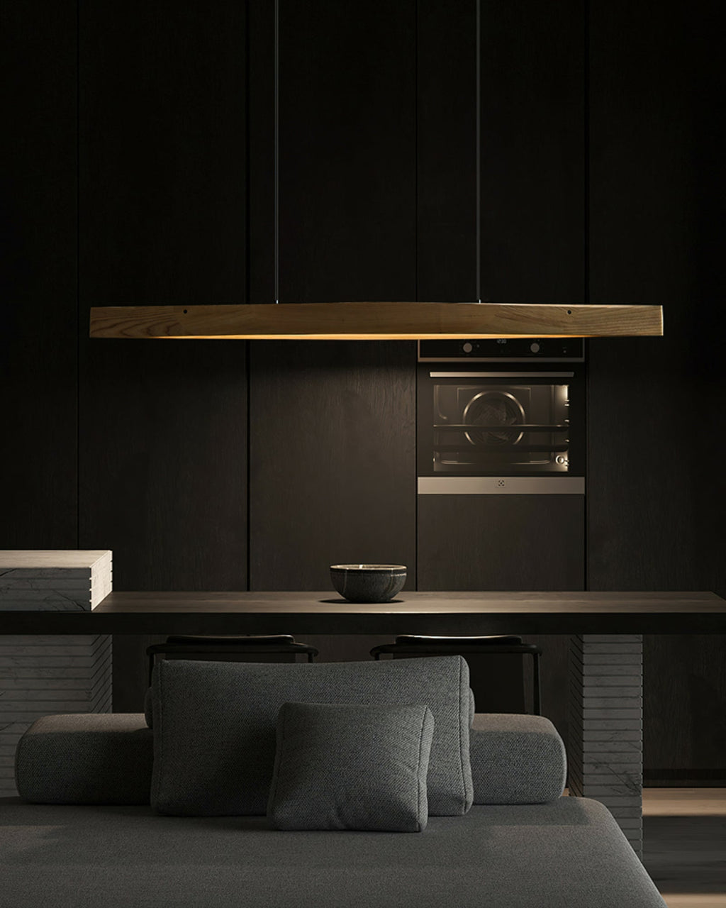 Horizon Linear Wood LED Pendant Light - product view 8