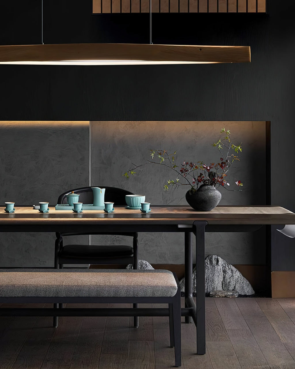 Horizon Linear Wood LED Pendant Light - product view 9