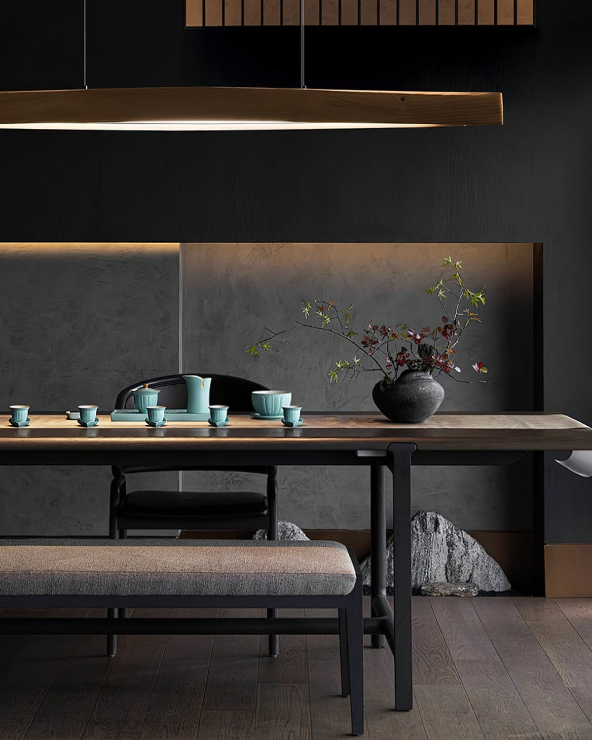 Horizon Linear Wood LED Pendant Light - product view 9