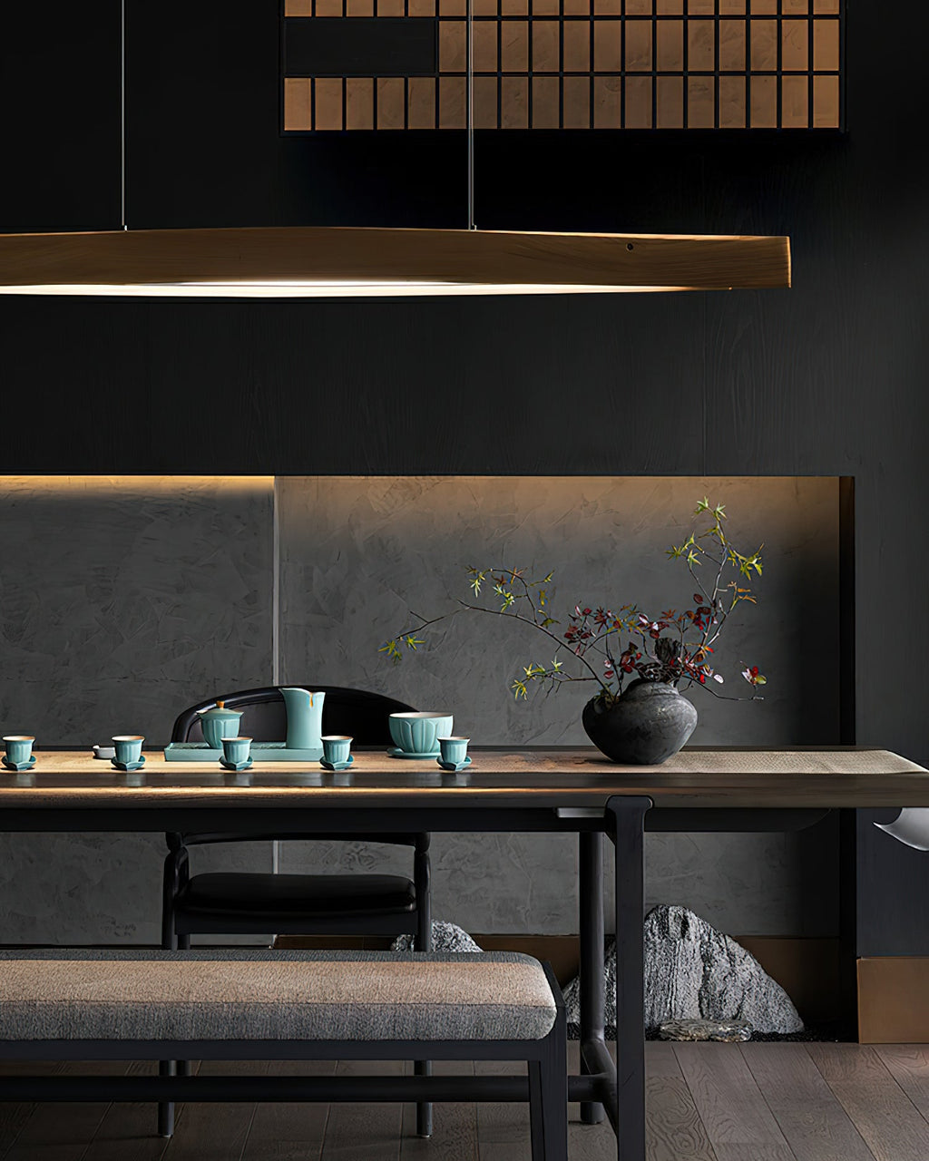 Horizon Linear Wood LED Pendant Light - product view 20