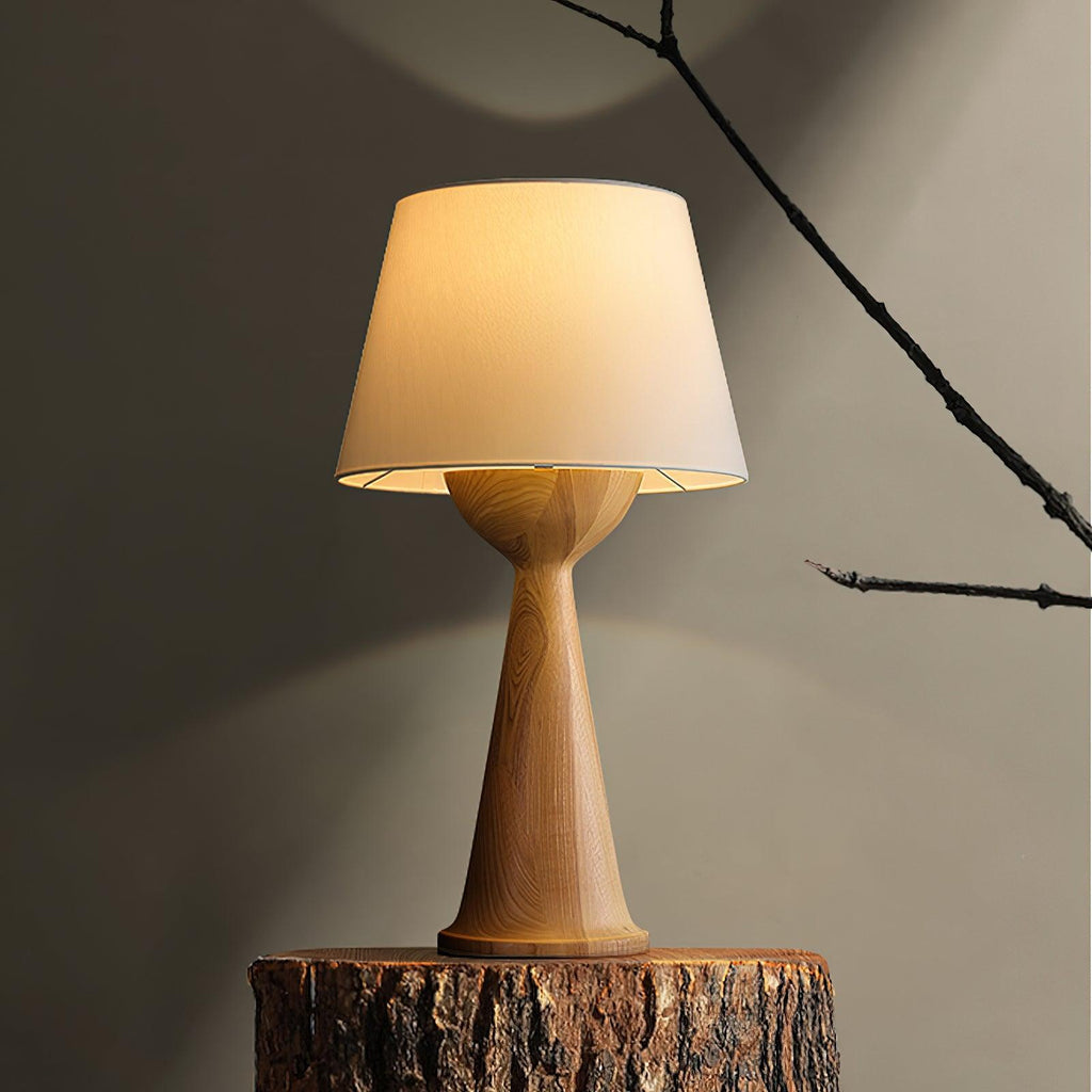 Hourglass Wood Table Lamp — product and interior detail 2