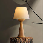 Hourglass Wood Table Lamp — product and interior detail 2