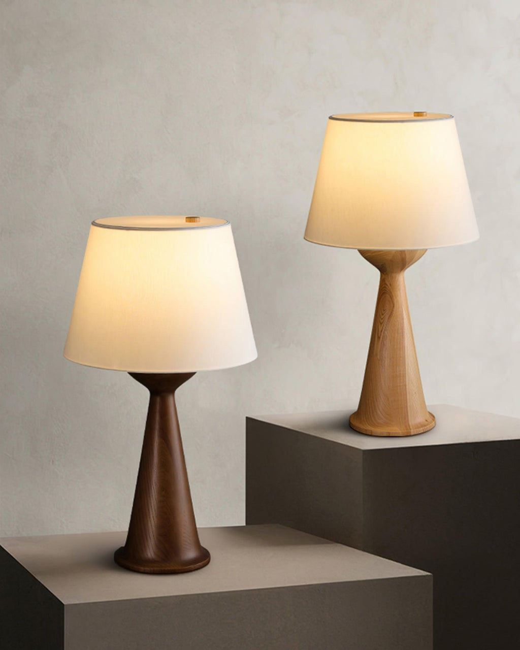 Hourglass Wood Table Lamp — product and interior detail 3