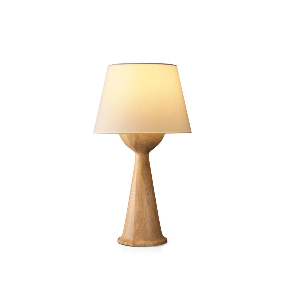 Hourglass Wood Table Lamp — product and interior detail 19