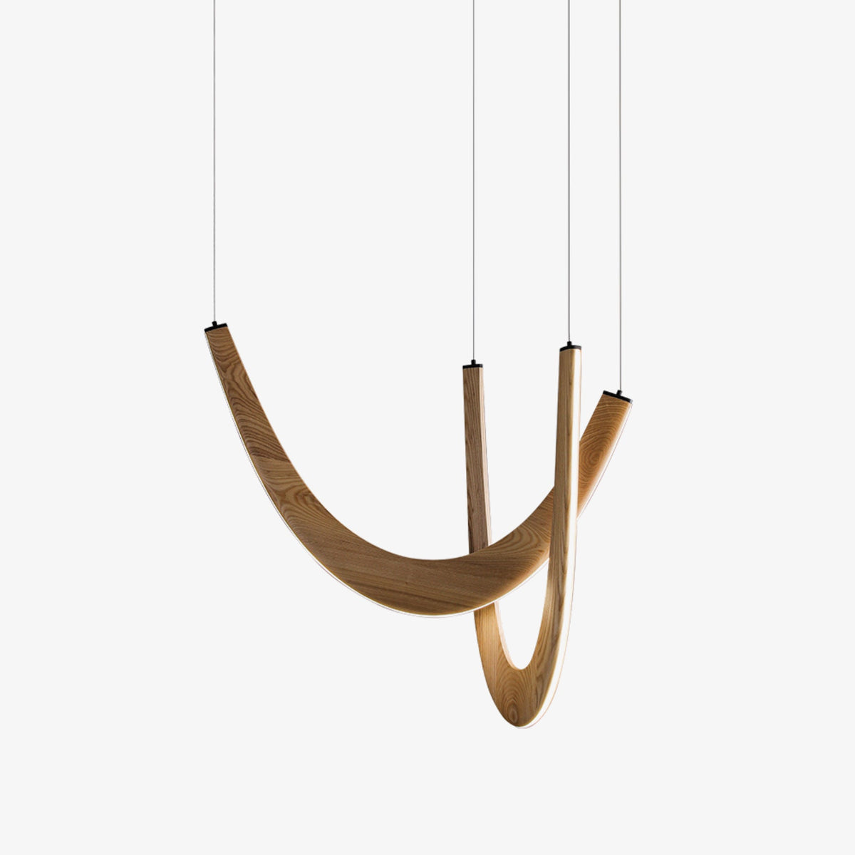 Interlace U-Shaped Wood LED Pendant Light - product view 1