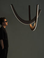 Interlace U-Shaped Wood LED Pendant Light - product view 3