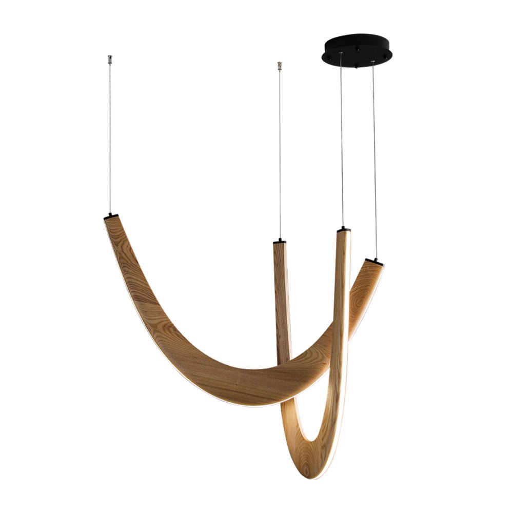 Interlace U-Shaped Wood LED Pendant Light - product view 9