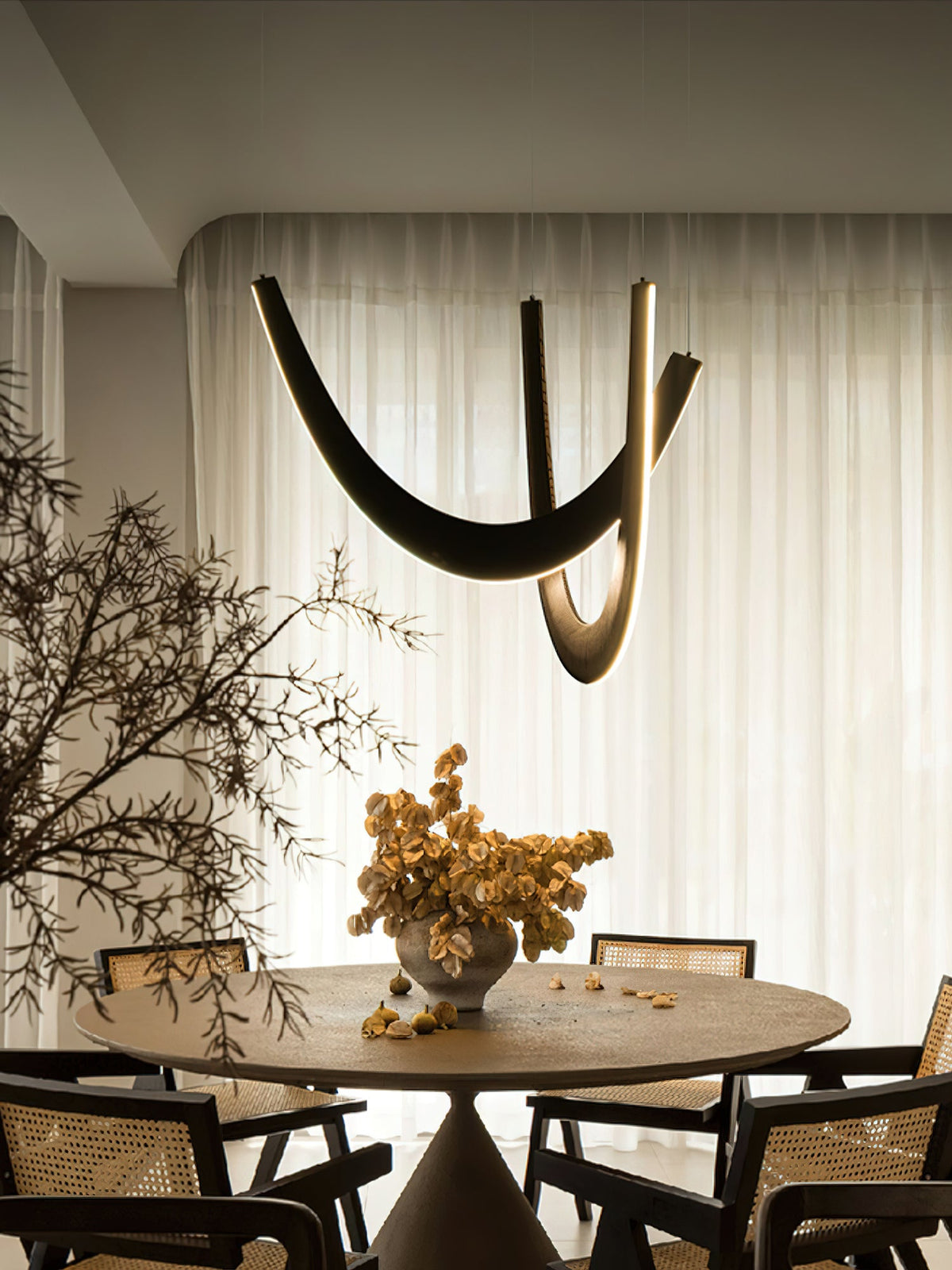 Interlace U-Shaped Wood LED Pendant Light - product view 14