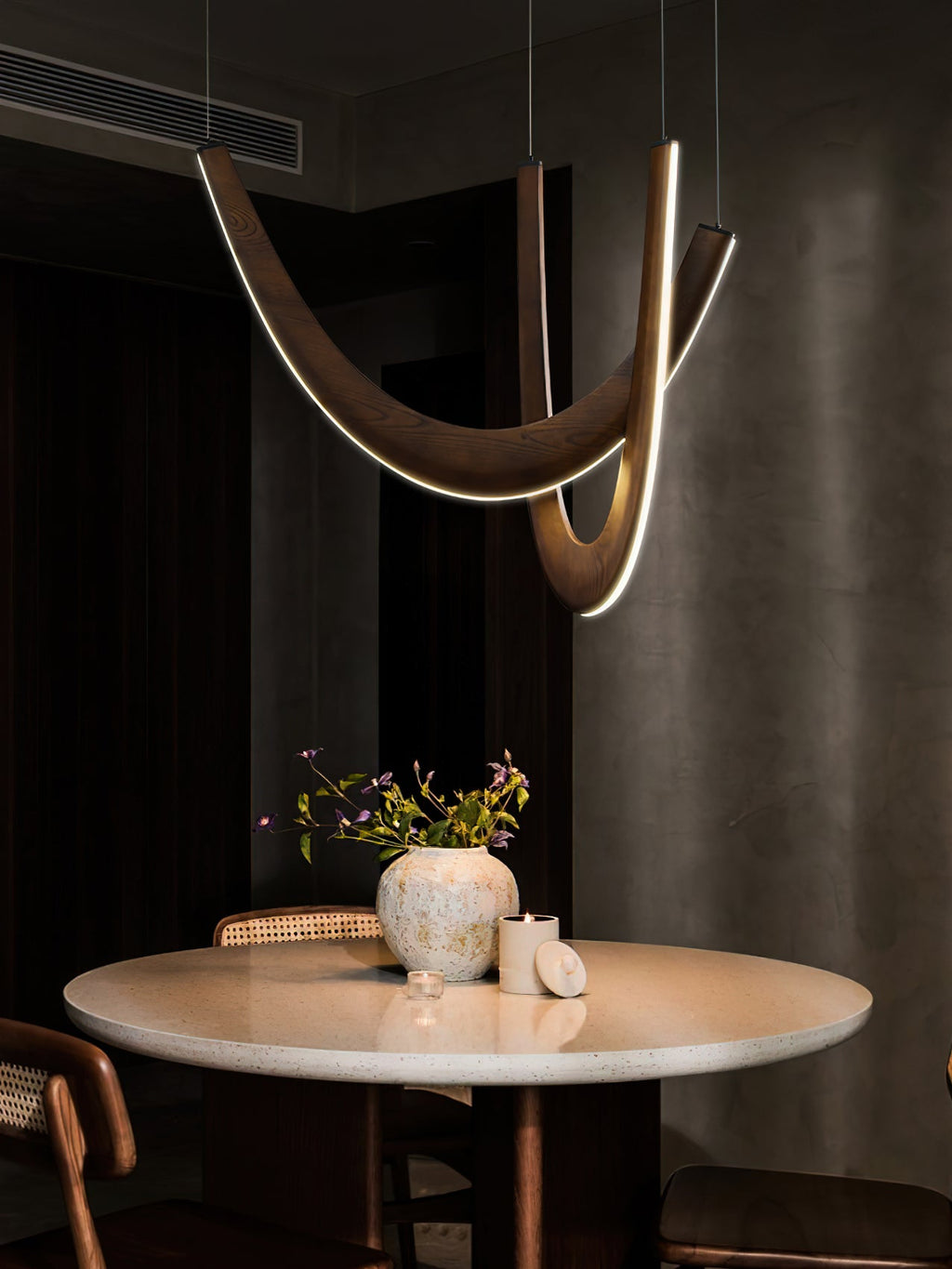Interlace U-Shaped Wood LED Pendant Light - product view 16