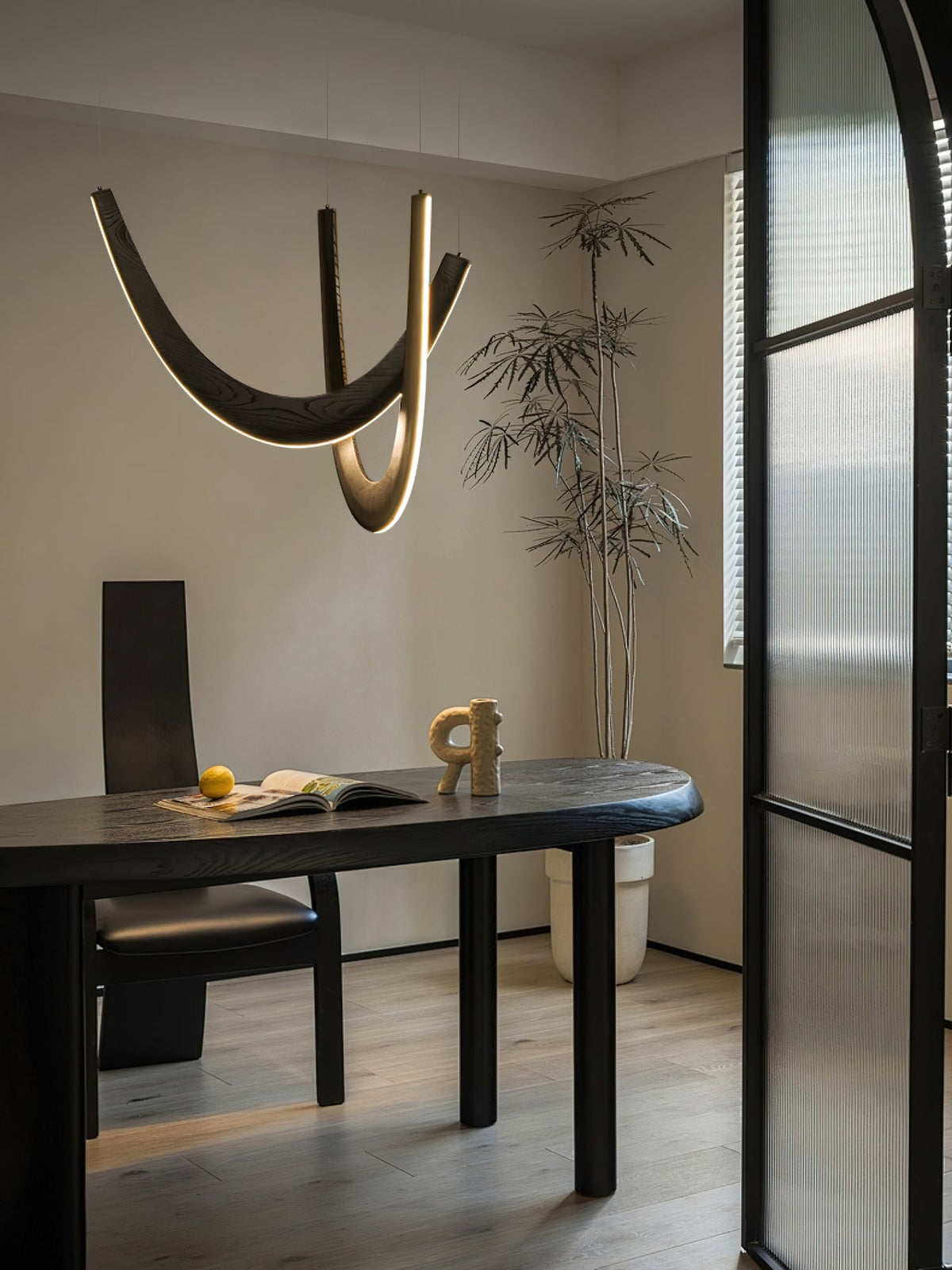 Interlace U-Shaped Wood LED Pendant Light - product view 19