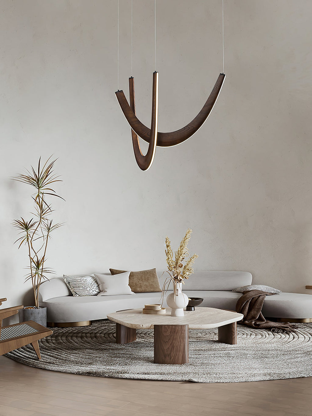 Interlace U-Shaped Wood LED Pendant Light - product view 22