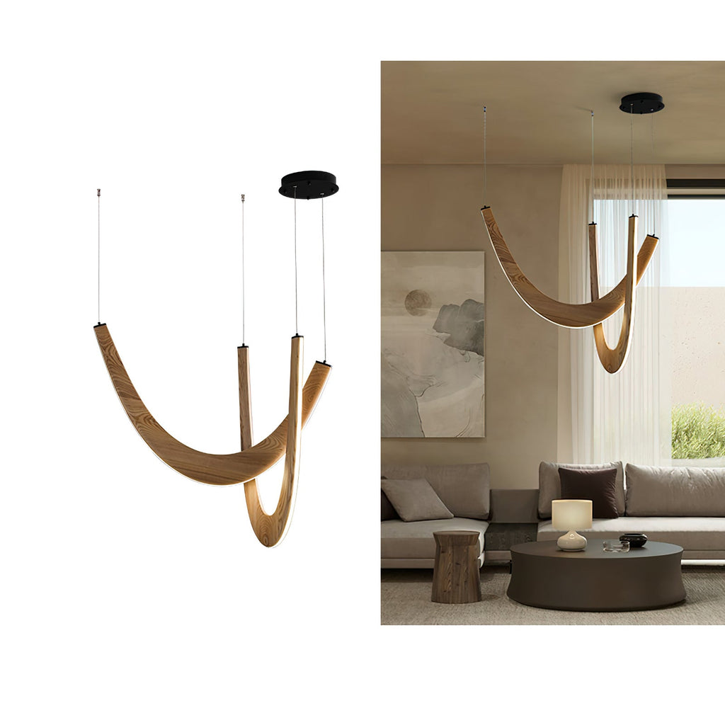 Interlace U-Shaped Wood LED Pendant Light - product view 23