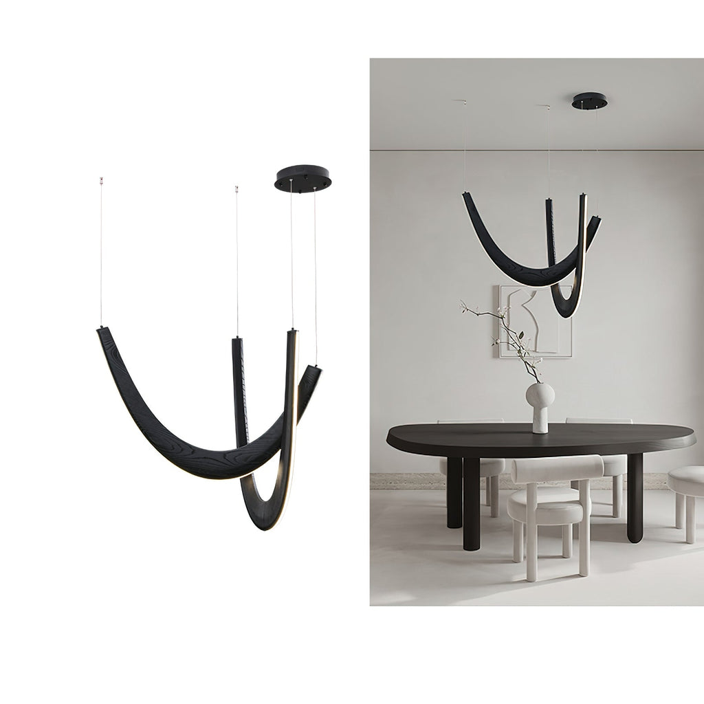 Interlace U-Shaped Wood LED Pendant Light - product view 25