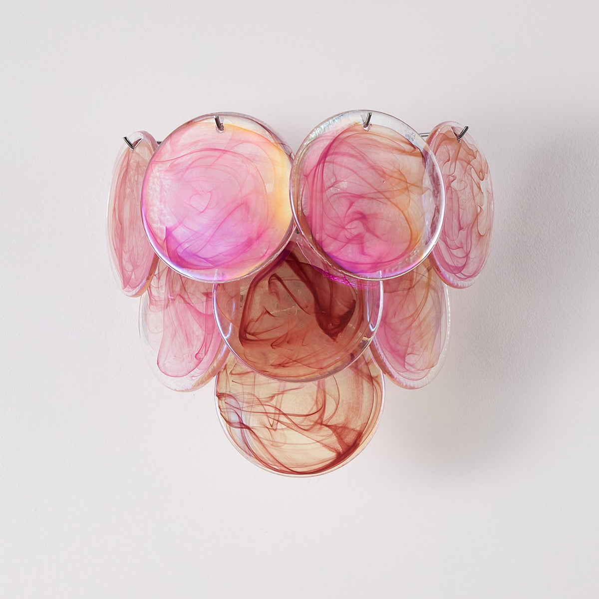 Ivara Glass Disc Wall Sconce — Pink