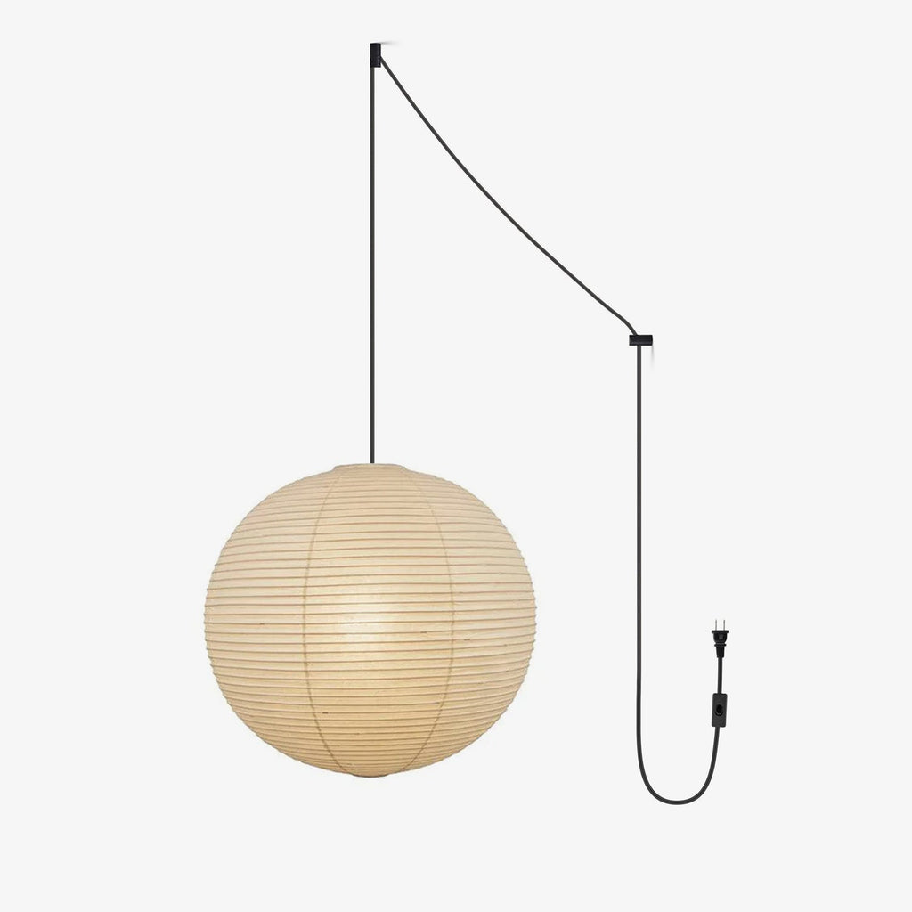 Japanese Paper Swag Plug-In Pendant – pendant light view 1