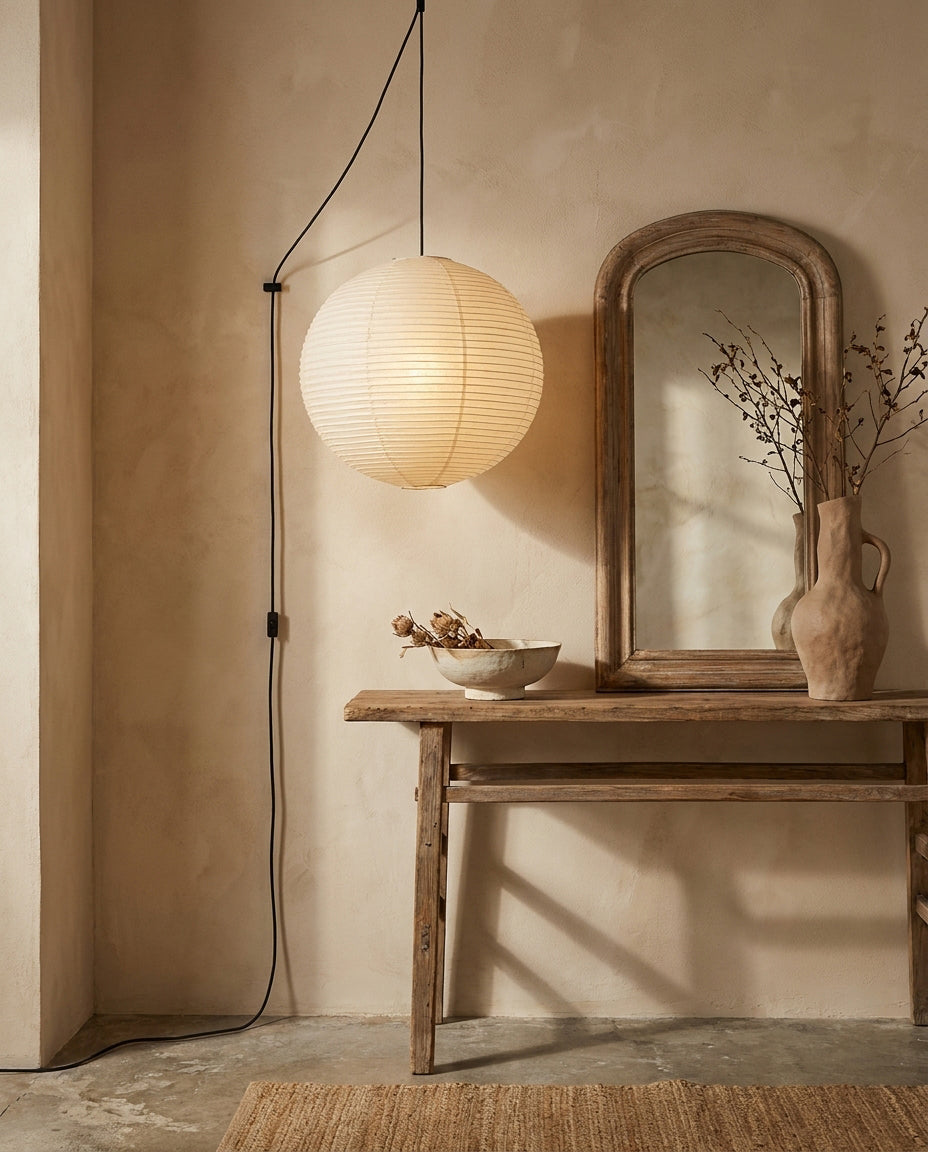 Japanese Paper Swag Plug-In Pendant – pendant light view 16