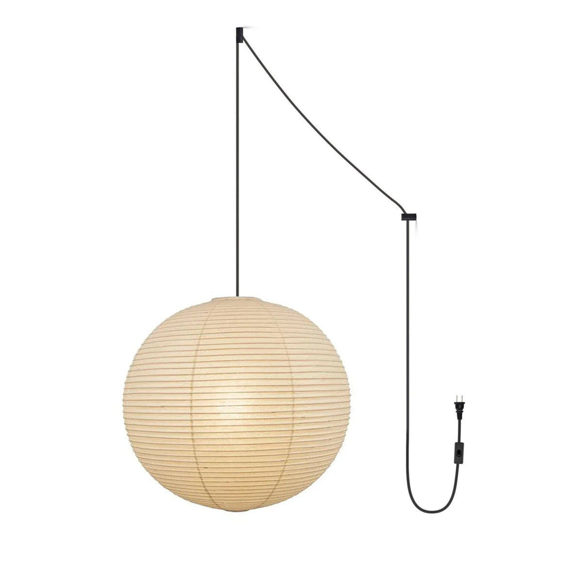 Japanese Paper Swag Plug-In Pendant – pendant light view 24
