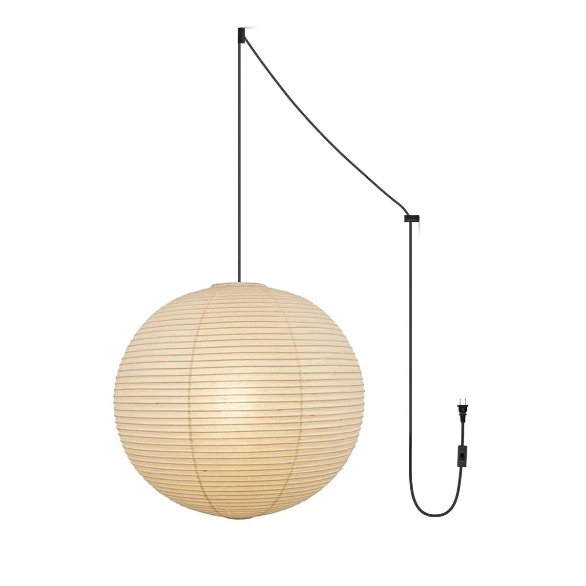 Japanese Paper Swag Plug-In Pendant – pendant light view 25