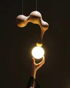 Jenna Sculptural Wood-Finish Globe Pendant Light - product view 12