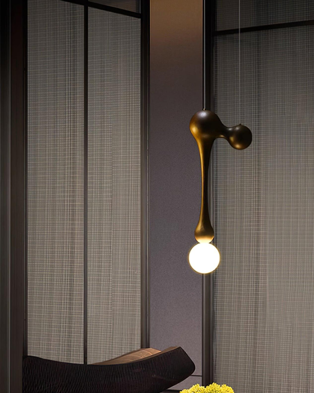 Jenna Sculptural Wood-Finish Globe Pendant Light - product view 18
