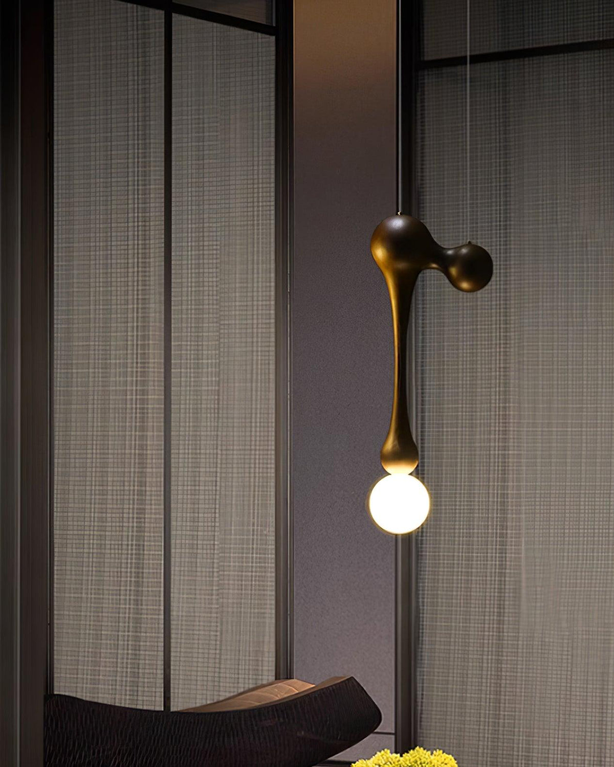 Jenna Sculptural Wood-Finish Globe Pendant Light - product view 18