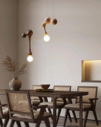 Jenna Sculptural Wood-Finish Globe Pendant Light - product view 19