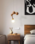 Jenna Sculptural Wood-Finish Globe Pendant Light - product view 20