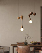Jenna Sculptural Wood-Finish Globe Pendant Light - product view 21