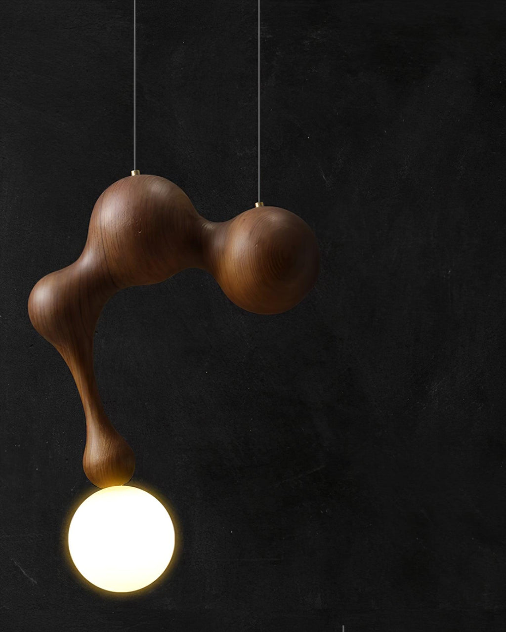 Jenna Sculptural Wood-Finish Globe Pendant Light - product view 22