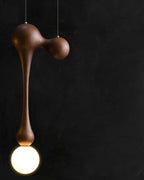 Jenna Sculptural Wood-Finish Globe Pendant Light - product view 25