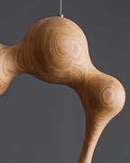 Jenna Sculptural Wood-Finish Globe Pendant Light - product view 26