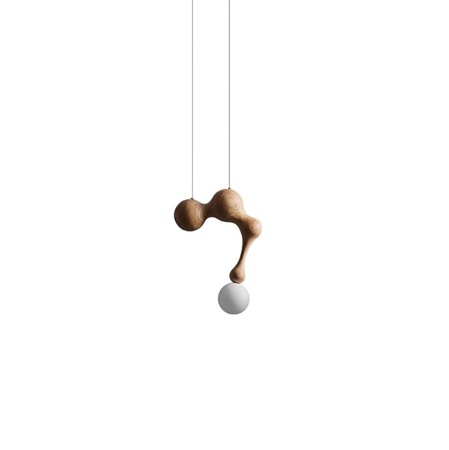 Jenna Sculptural Wood-Finish Globe Pendant Light - product view 27