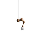 Jenna Sculptural Wood-Finish Globe Pendant Light - product view 27